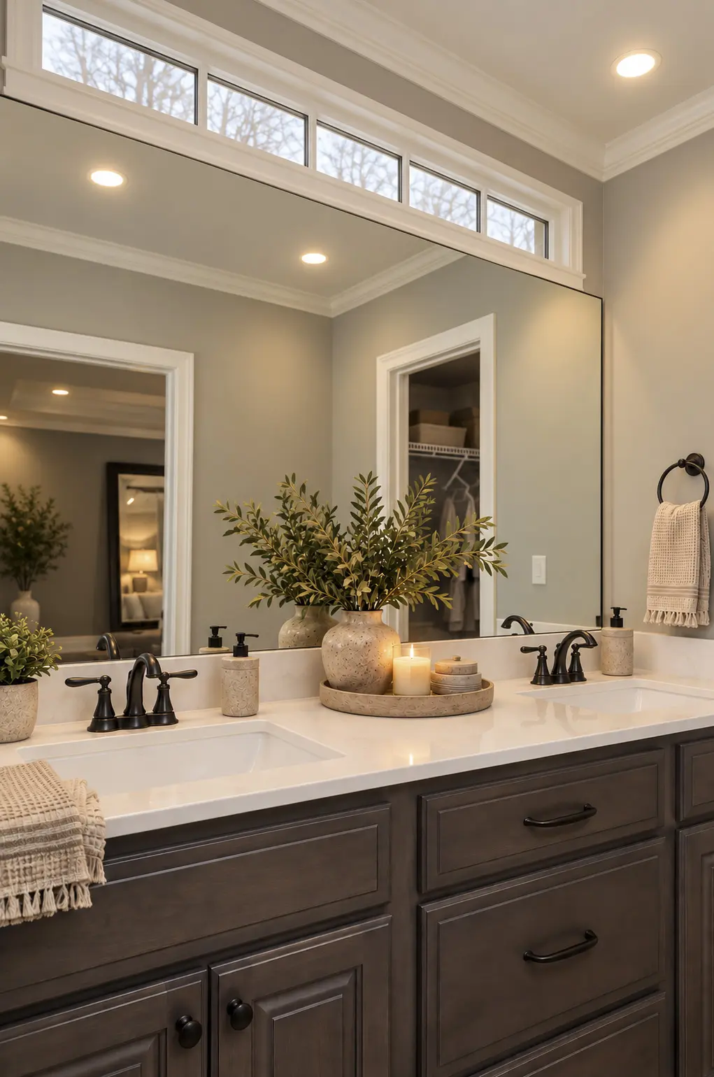 Modern bathroom vanity with double sinks