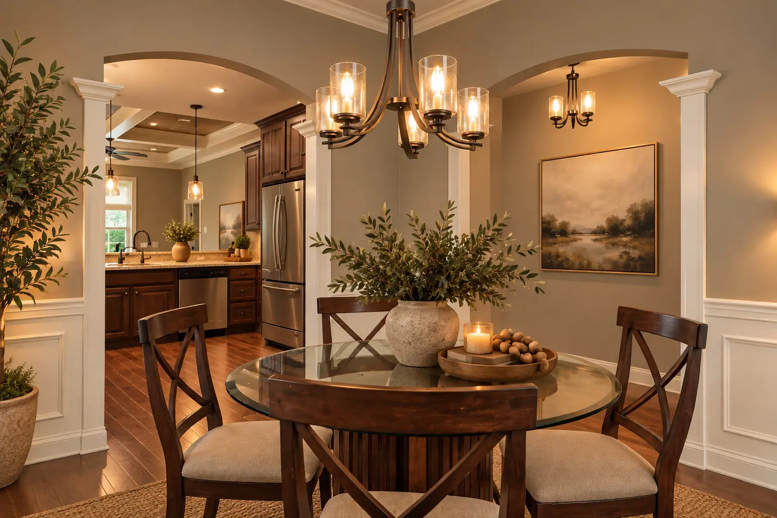 Open concept dining room and kitchen design