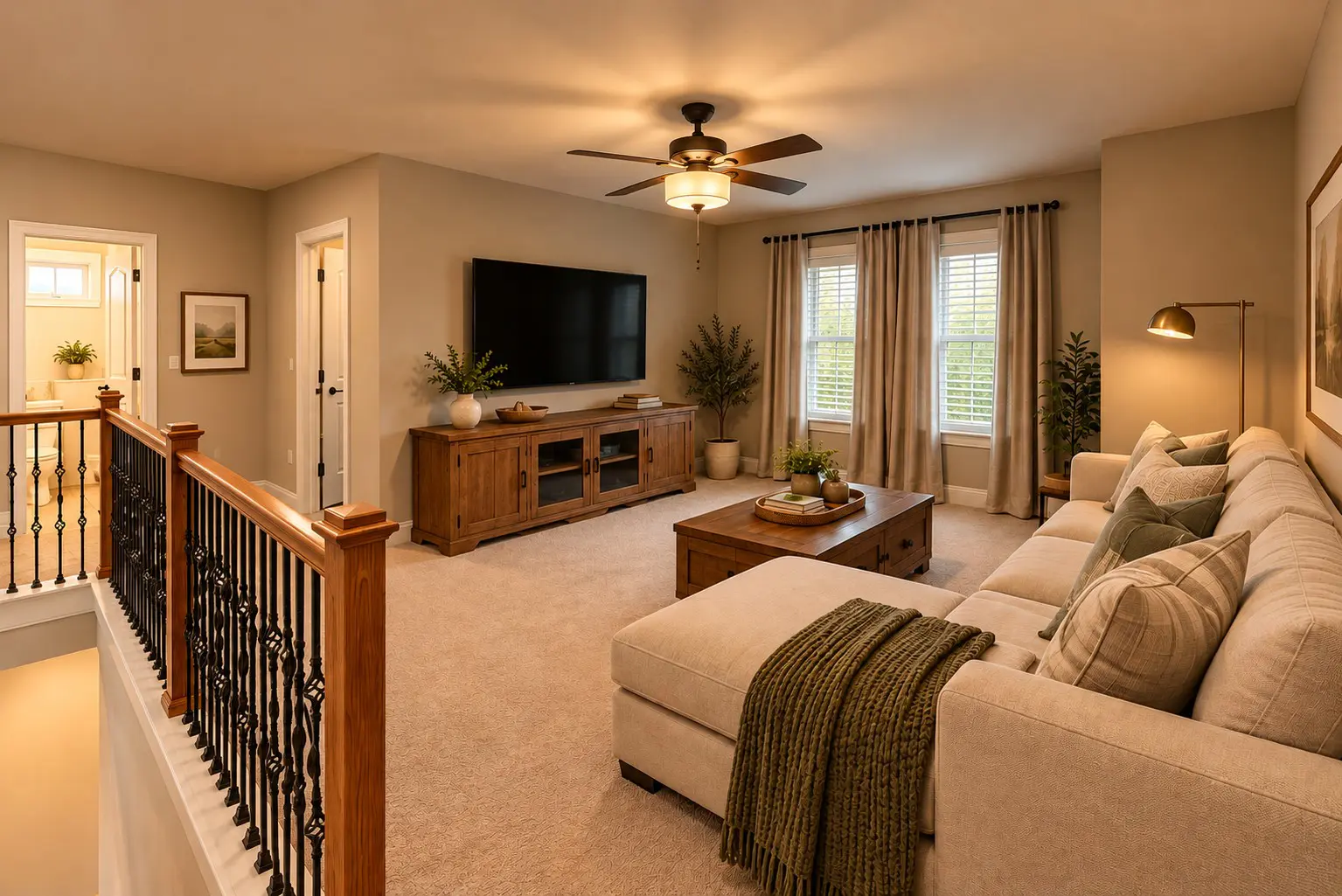 Modern open-concept living space