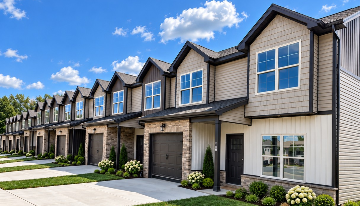 Modern townhomes exterior